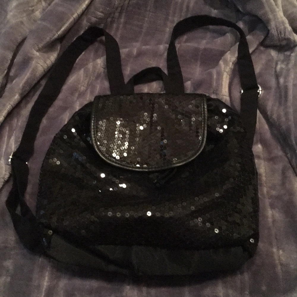 Black Sequin Backpack - image 1